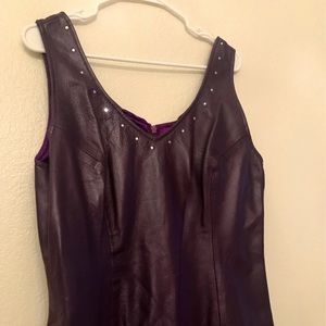 Leather purple dress